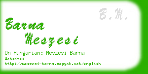 barna meszesi business card